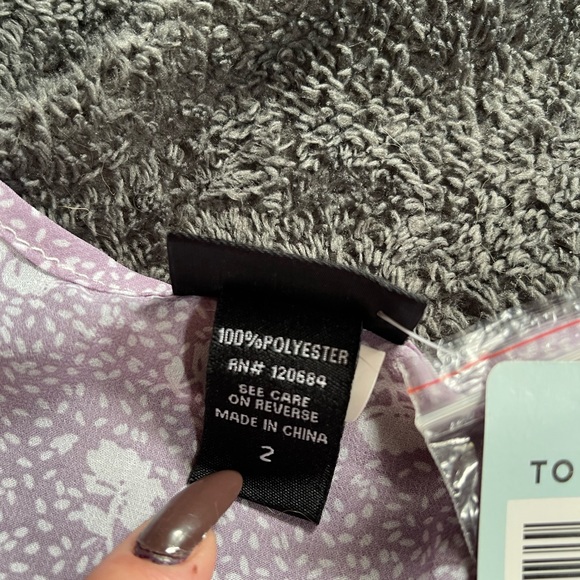 Torrid Purple & White Floral Tulip Back Slip Tank Top Size 2 - Picture 5 of 7